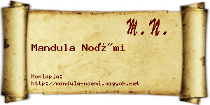 Mandula Noémi névjegykártya